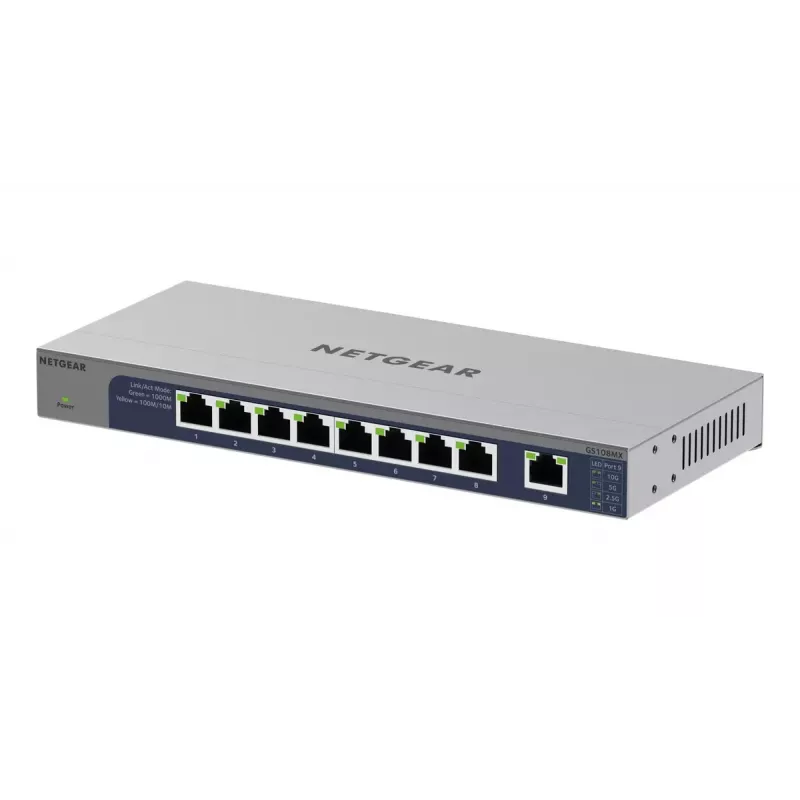 NETGEAR GS108MX-100EUS Switch de red no gestionado L2 Gigabit Ethernet (10/100/1000) Montaje en escritorio/pared