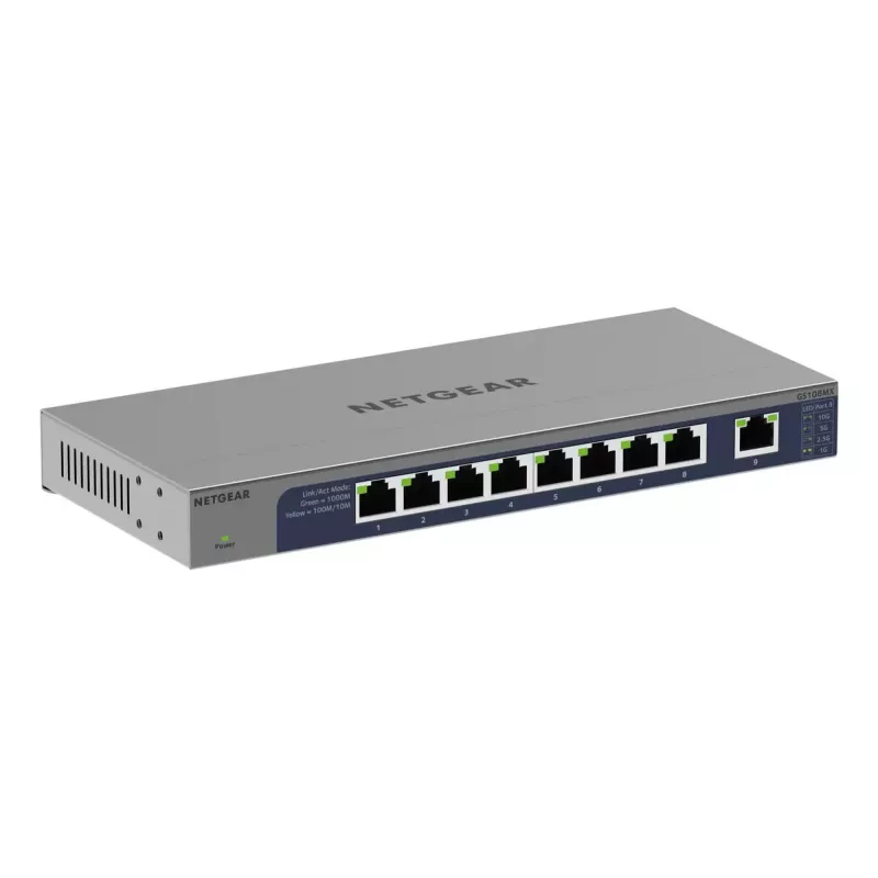NETGEAR GS108MX-100EUS Switch de red no gestionado L2 Gigabit Ethernet (10/100/1000) Montaje en escritorio/pared