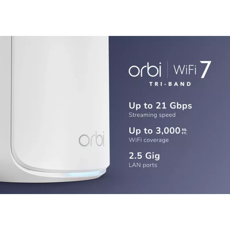 NETGEAR Orbi 870 Tri-Banda (2,4 GHz / 5 GHz / 6 GHz) Wi-Fi 7 (802.11be) Blanco 4 Interno