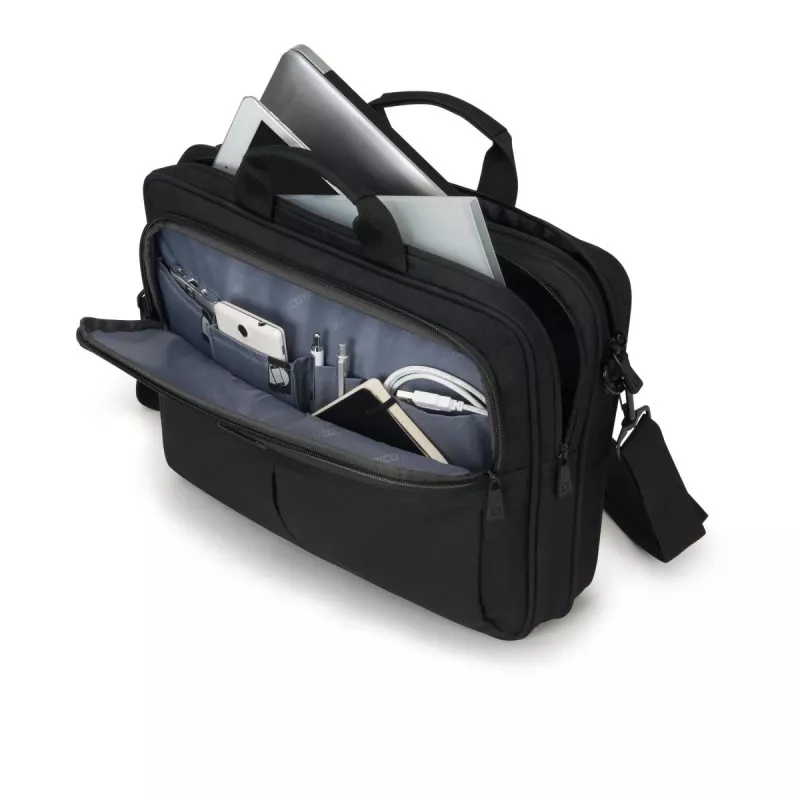 DICOTA Top Traveller Scale - Funda para portátil 14-15,6 pulgadas - Negro / PET reciclado 600d
