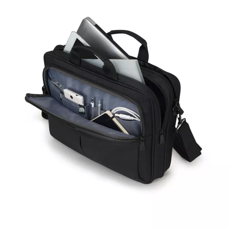 DICOTA Top Traveller Scale - Funda para portátil 12-14.1 pulgadas - Negro / PET reciclado 600d