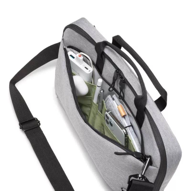 DICOTA slim Eco Motion - Funda para portátil 14-15.6in - Gris claro / 600d Rpe poliéster