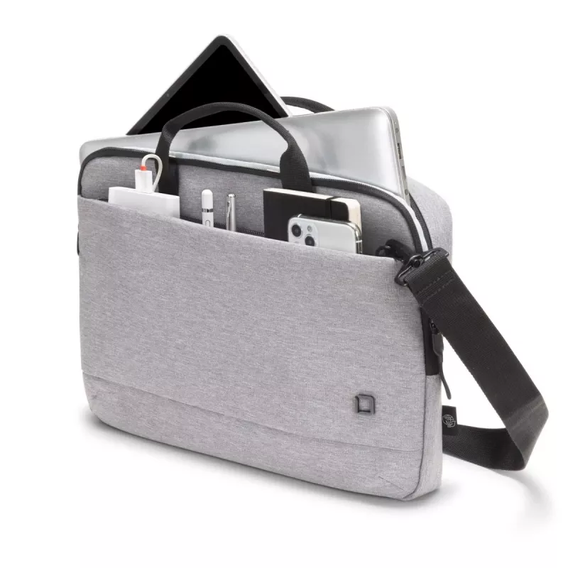DICOTA slim Eco Motion - Funda para portátil 14-15.6in - Gris claro / 600d Rpe poliéster