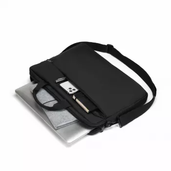 DICOTA slim Case One - Funda para portátil 13-14.1in - Negro / 300d poliéster PET reciclado