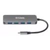 Hub USB D-Link DUB-2340 USB-C 4 puertos USB 3.0 Power Delivery 60W