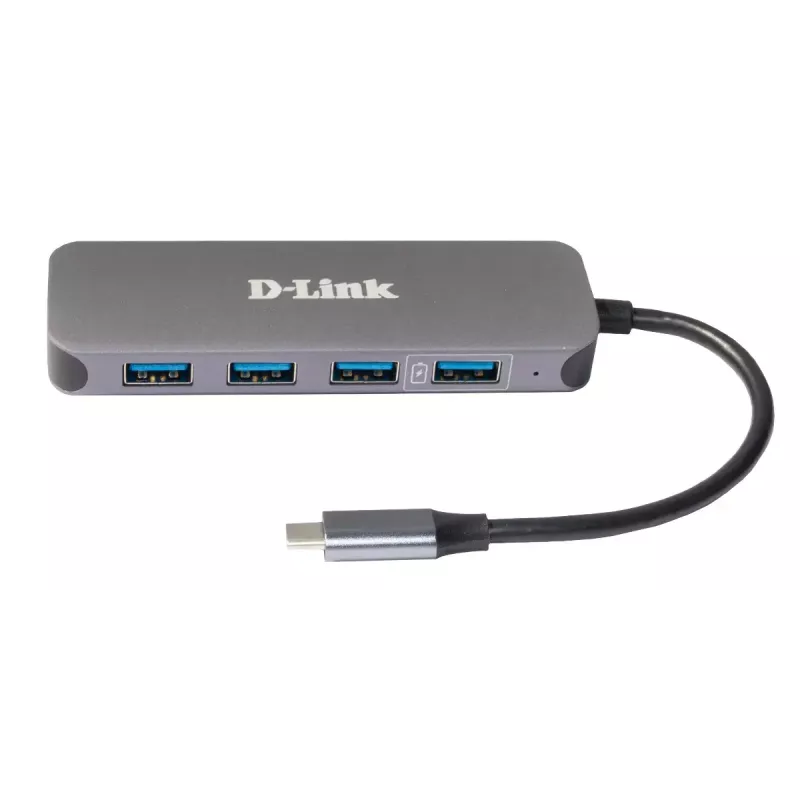 Hub USB D-Link DUB-2340 USB-C 4 puertos USB 3.0 Power Delivery 60W