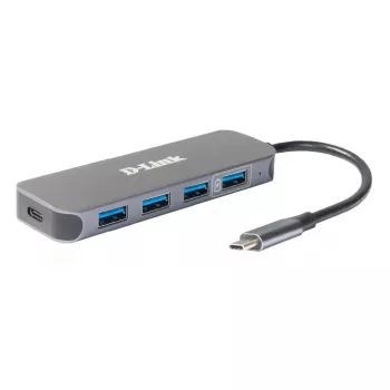 Hub USB D-Link DUB-2340 USB-C 4 puertos USB 3.0 Power Delivery 60W