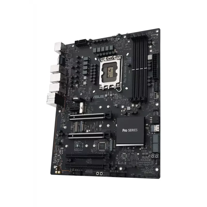 ASUS PRO WS W680-ACE placa base, Intel W680, LGA 1700, ATX, DDR5 ECC hasta 128 GB, M.2 NVMe, RAID 0/1/5/10, 2x LAN de 2,5 Gigabit, USB-C 3.2 Gen 2x2