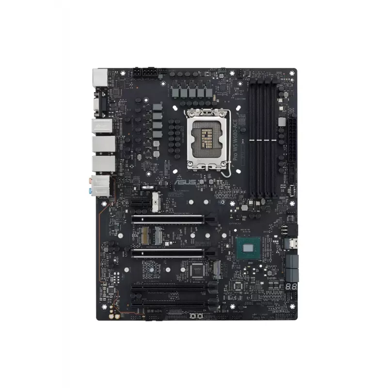 ASUS PRO WS W680-ACE placa base, Intel W680, LGA 1700, ATX, DDR5 ECC hasta 128 GB, M.2 NVMe, RAID 0/1/5/10, 2x LAN de 2,5 Gigabit, USB-C 3.2 Gen 2x2