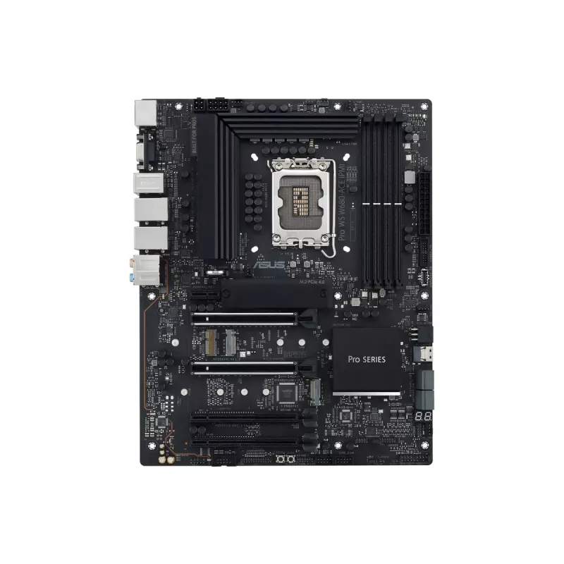 ASUS PRO WS W680-ACE placa base, Intel W680, LGA 1700, ATX, DDR5 ECC hasta 128 GB, M.2 NVMe, RAID 0/1/5/10, 2x LAN de 2,5 Gigabit, USB-C 3.2 Gen 2x2