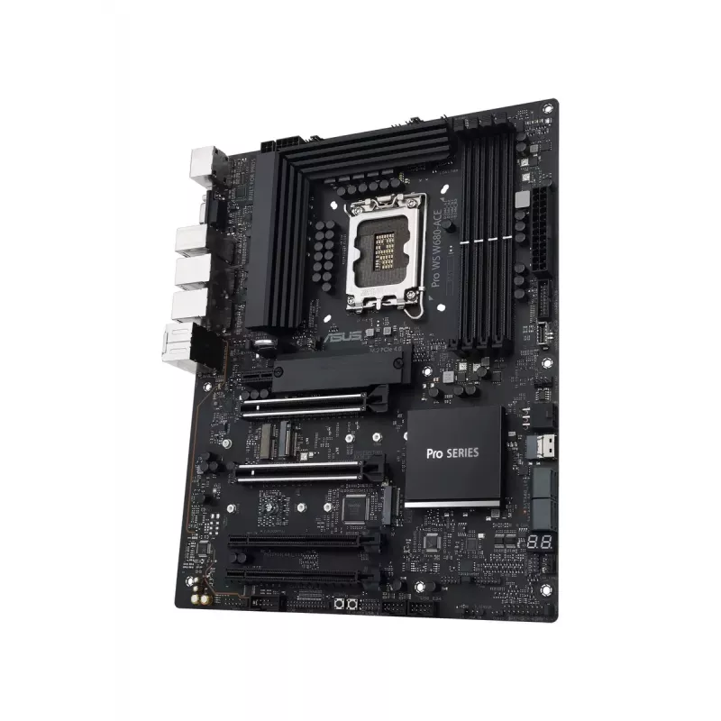 ASUS PRO WS W680-ACE placa base, Intel W680, LGA 1700, ATX, DDR5 ECC hasta 128 GB, M.2 NVMe, RAID 0/1/5/10, 2x LAN de 2,5 Gigabit, USB-C 3.2 Gen 2x2