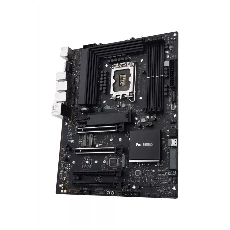 ASUS PRO WS W680-ACE placa base, Intel W680, LGA 1700, ATX, DDR5 ECC hasta 128 GB, M.2 NVMe, RAID 0/1/5/10, 2x LAN de 2,5 Gigabit, USB-C 3.2 Gen 2x2