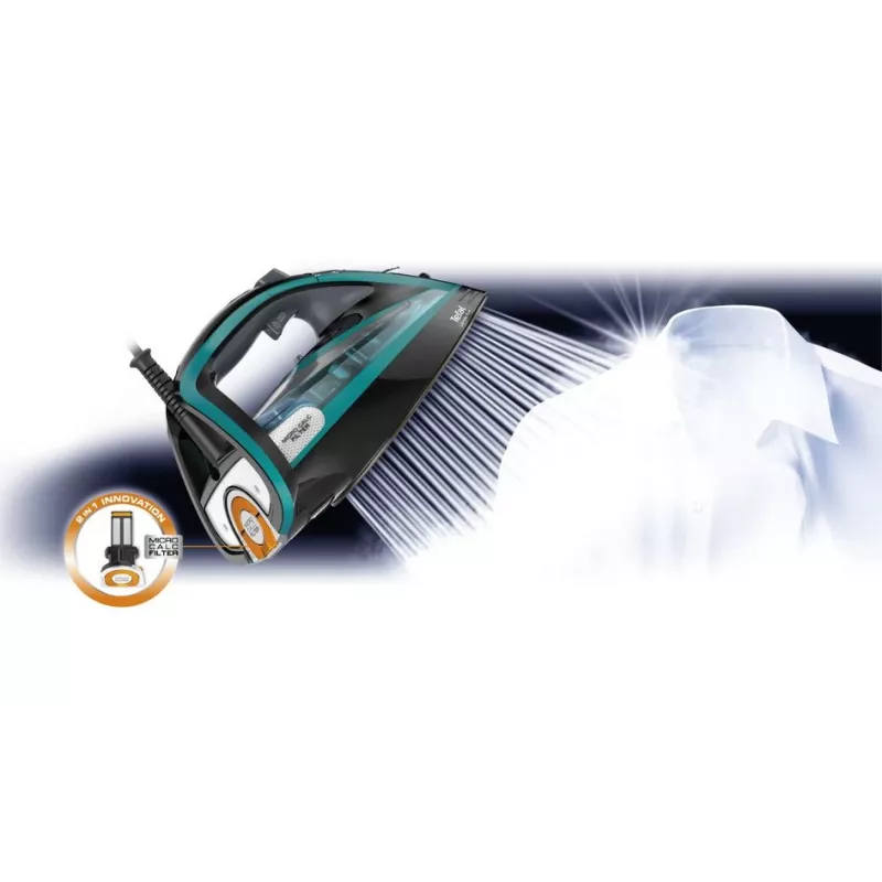 Tefal Ultimate Pure FV9844 Plancha en seco y vapor suela Durilium Autoclean 3200 W Negro, Azul