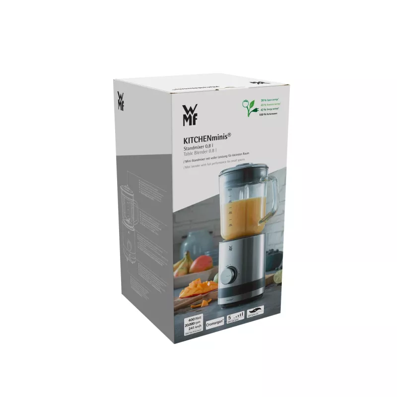 WMF KITCHENminis 0416490011 0,8 L Batidora de mesa 400 W Negro, Acero inoxidable, Transparente