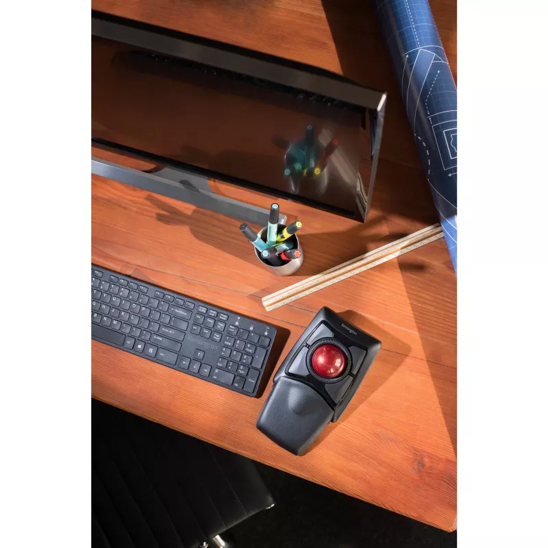 Kensington Expert Ratón trackball inalámbrico, ambidiestro, óptico, RF inalámbrico + Bluetooth, 400 DPI, Negro