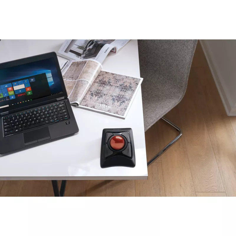 Kensington Expert Ratón trackball inalámbrico, ambidiestro, óptico, RF inalámbrico + Bluetooth, 400 DPI, Negro