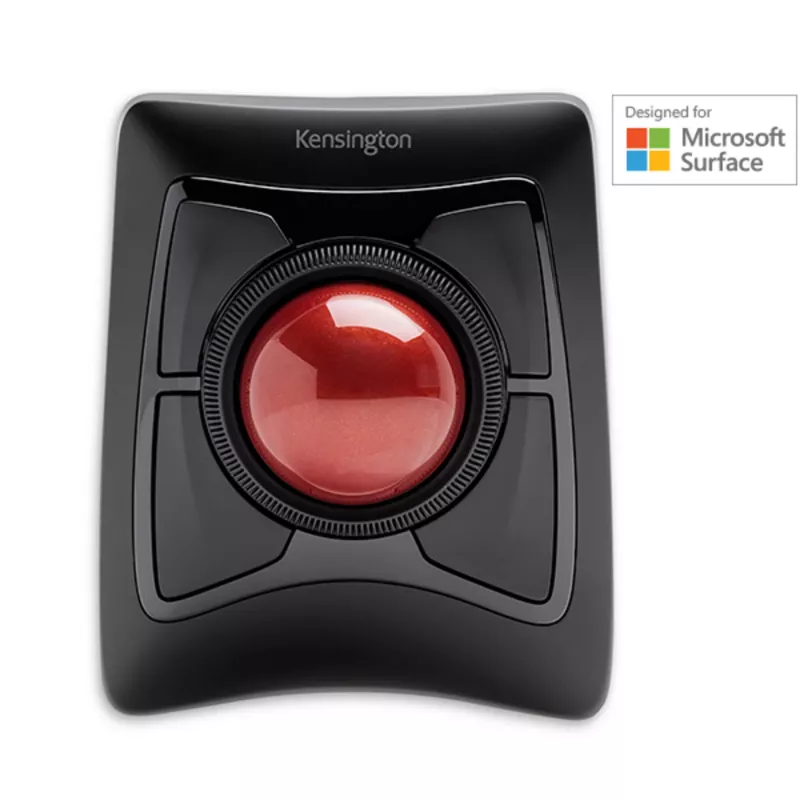 Kensington Expert Ratón trackball inalámbrico, ambidiestro, óptico, RF inalámbrico + Bluetooth, 400 DPI, Negro