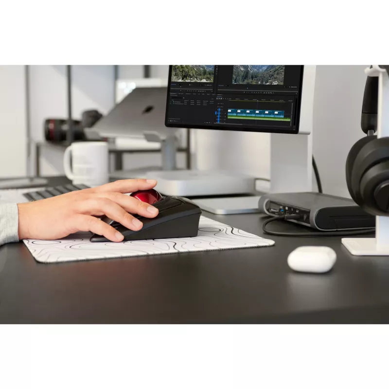 Kensington Expert Ratón trackball inalámbrico, ambidiestro, óptico, RF inalámbrico + Bluetooth, 400 DPI, Negro