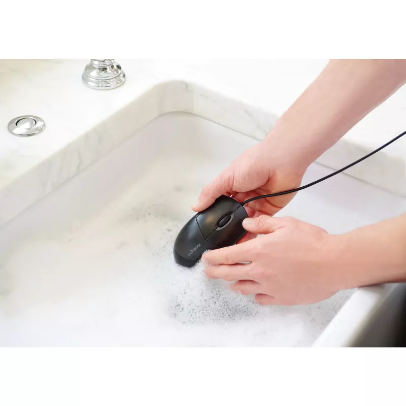 Ratón Kensington Pro Fit con cable, lavable, ambidiestro, óptico, USB, 1600 DPI, negro