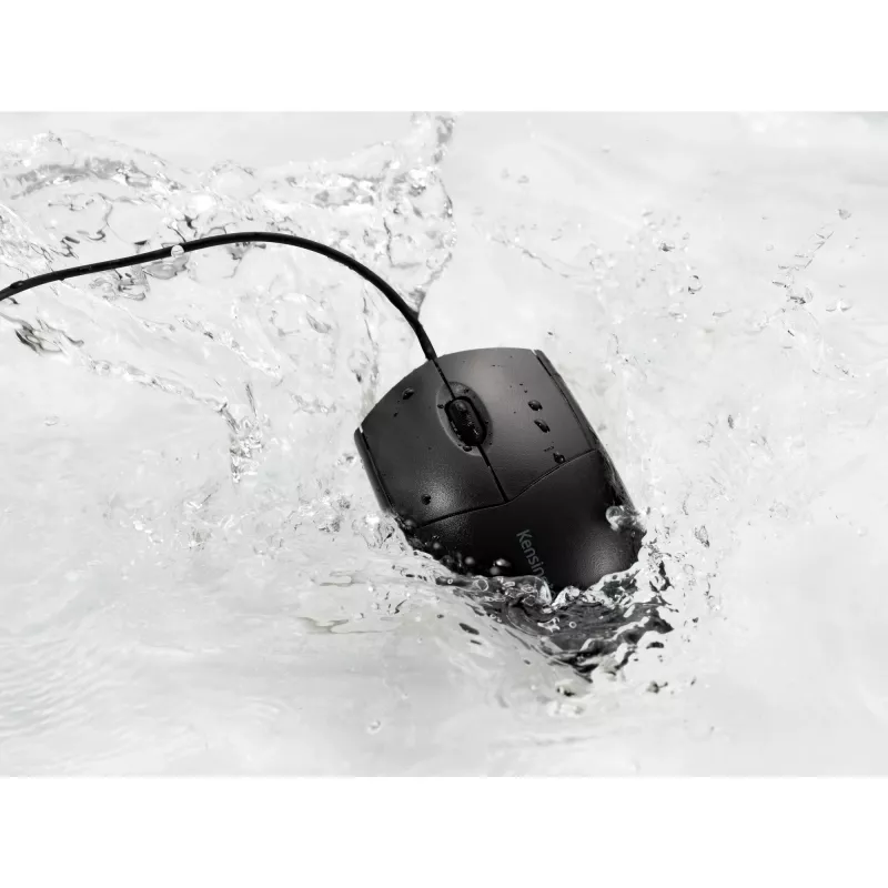 Ratón Kensington Pro Fit con cable, lavable, ambidiestro, óptico, USB, 1600 DPI, negro