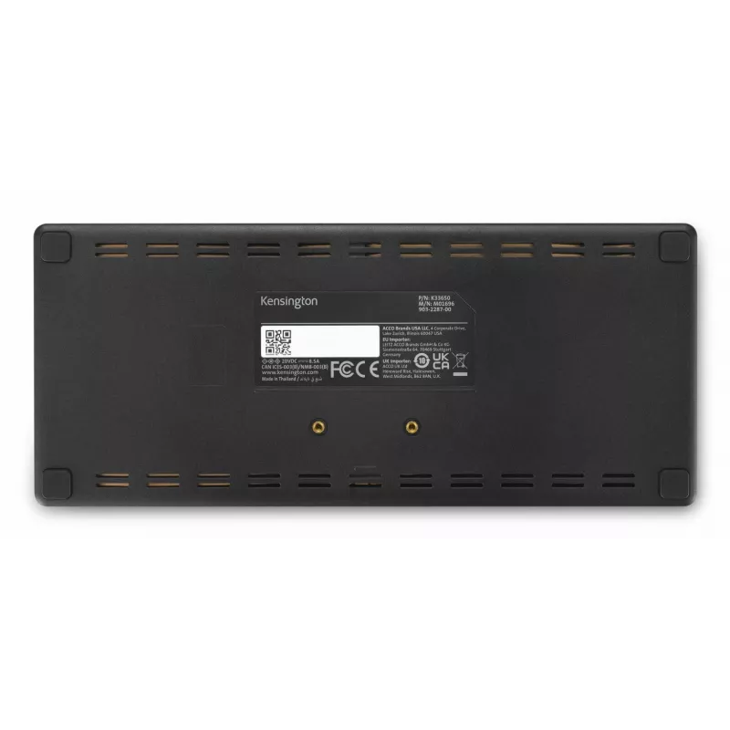 Estación de acoplamiento Kensington SD4781P EQ USB-C y USB-A Dual 4K, con cable, USB 3.2 Gen 2 (3.1 Gen 2) Type-C, 100 W, 3,5 mm, 10,100,1000 Mbit/s, negro