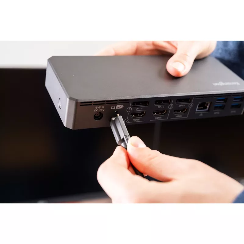 Estación de acoplamiento Kensington SD4781P EQ USB-C y USB-A Dual 4K, con cable, USB 3.2 Gen 2 (3.1 Gen 2) Type-C, 100 W, 3,5 mm, 10,100,1000 Mbit/s, negro