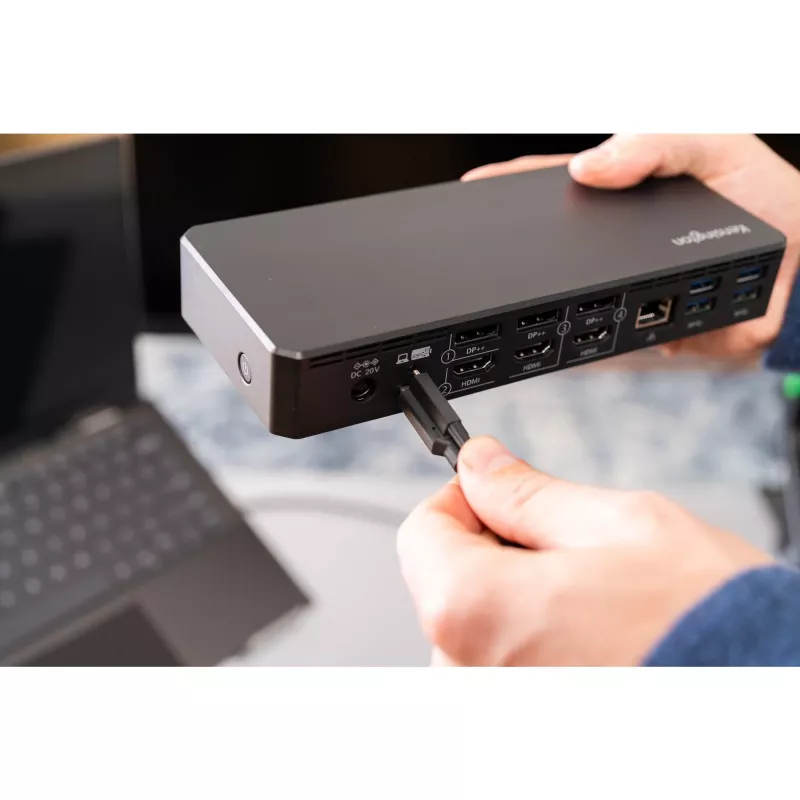 Estación de acoplamiento Kensington SD4781P EQ USB-C y USB-A Dual 4K, con cable, USB 3.2 Gen 2 (3.1 Gen 2) Type-C, 100 W, 3,5 mm, 10,100,1000 Mbit/s, negro