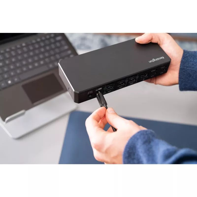 Estación de acoplamiento Kensington SD4781P EQ USB-C y USB-A Dual 4K, con cable, USB 3.2 Gen 2 (3.1 Gen 2) Type-C, 100 W, 3,5 mm, 10,100,1000 Mbit/s, negro