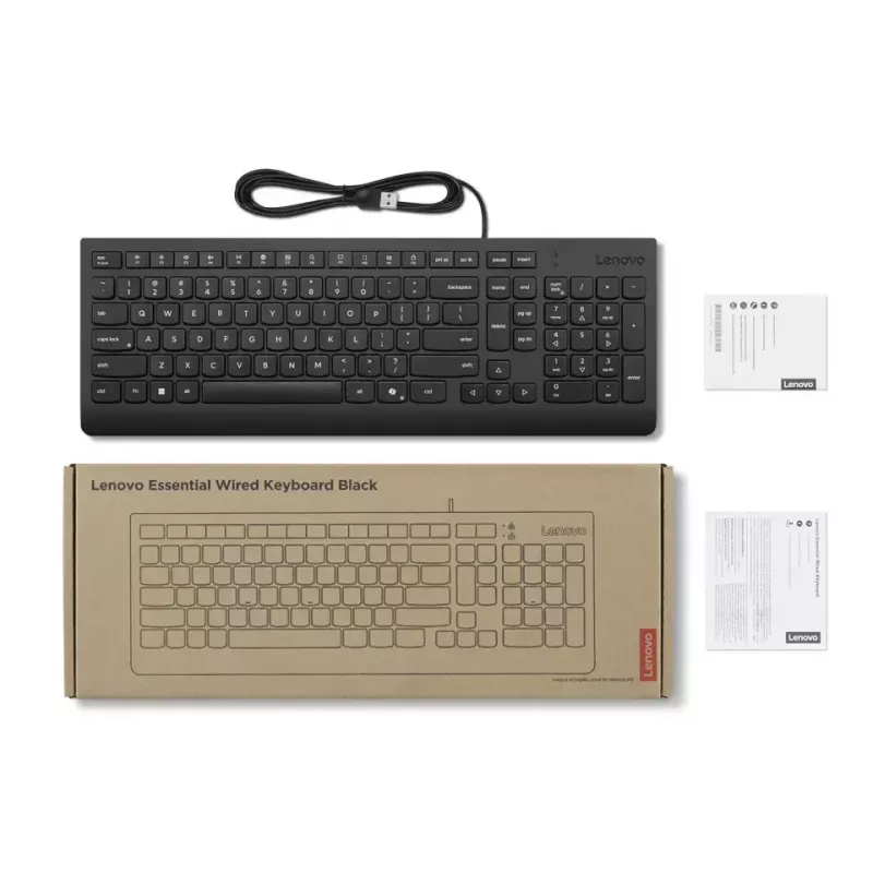 Teclado Lenovo 4Y41R64647 Hogar/Oficina USB Alemán Negro