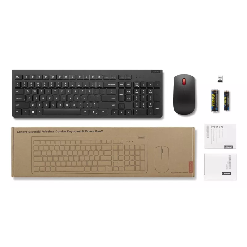 Teclado Lenovo 4X31R64467 con ratón incluido Universal RF Wireless Alemán Negro