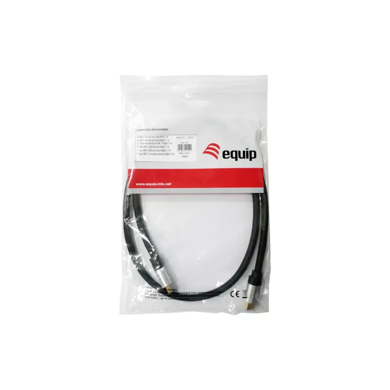 Equip 119382 cable HDMI 2.1 Ultra High Speed con Ethernet, HDMI A macho-macho, 3,0 m, 8K/60Hz, HDR, 48 Gbit/s, contactos dorados, negro