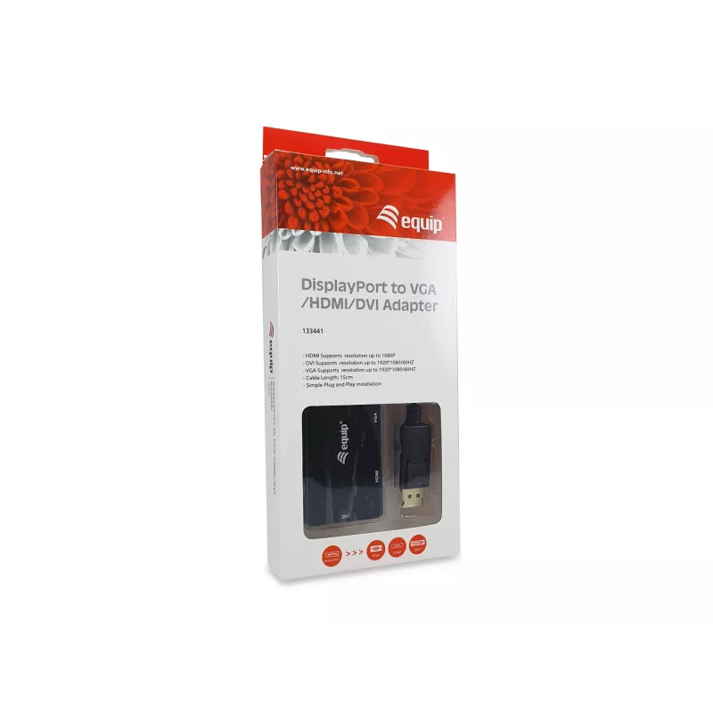 Adaptador DisplayPort a VGA HDMI DVI Equip 133441