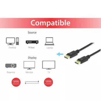 Equip cable DisplayPort 1.4, 10 m, 8K/60Hz