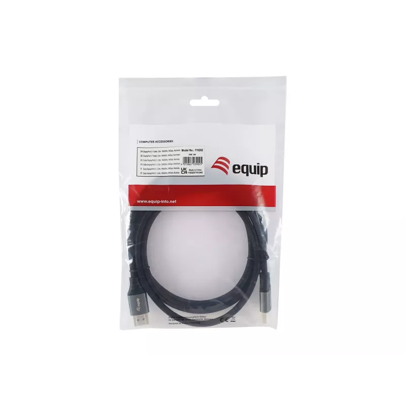 Equip cable DisplayPort 2.1 Premium, 2,0 m, 16K/60 Hz, 54 Gbit/s