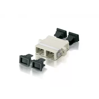 Equip adaptador/acoplador de fibra óptica SC, OM1/OM2, SC, beige, multimodo, 7 g, 12 uds.