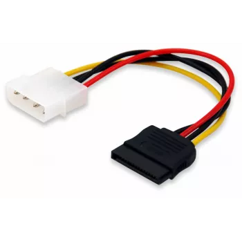 Cable de alimentación interno SATA Equip, Molex (4 pines), SATA 15 pines, 0,15 m, conector macho, recto, recto