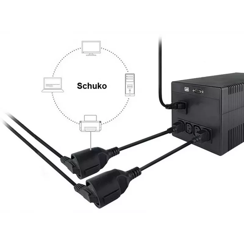 Cable de alimentación Equip 112106 negro 0,25 m IEC C14 CEE7/3