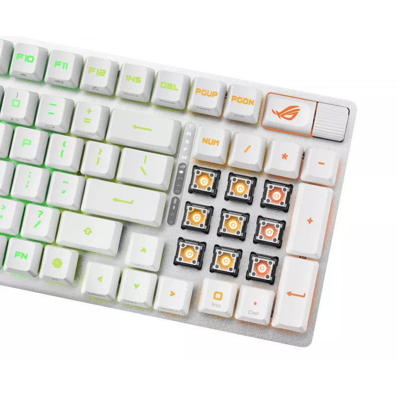Teclado gaming ASUS ROG Strix Scope II 96 RX Wireless USB + RF inalámbrico + Bluetooth blanco