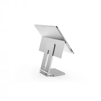 Soporte elevado Kensington para Surface, Platino, Aluminio, Goma, Poliuretano termoplástico (TPU), Zinc, 126,4 mm, 139,3 mm, 193 mm, 612 g