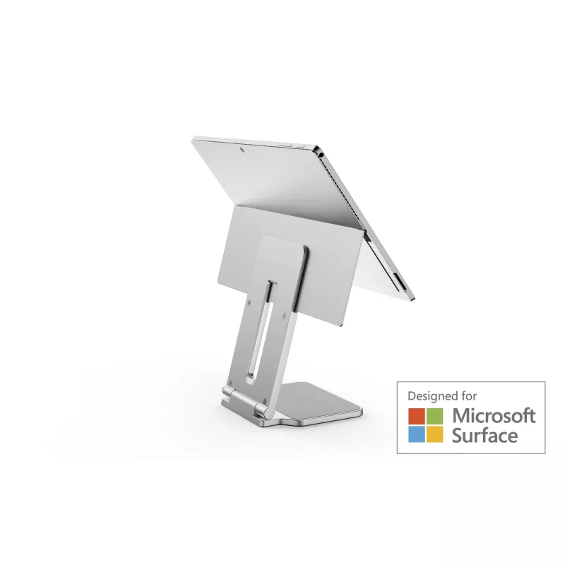 Soporte elevado Kensington para Surface, Platino, Aluminio, Goma, Poliuretano termoplástico (TPU), Zinc, 126,4 mm, 139,3 mm, 193 mm, 612 g