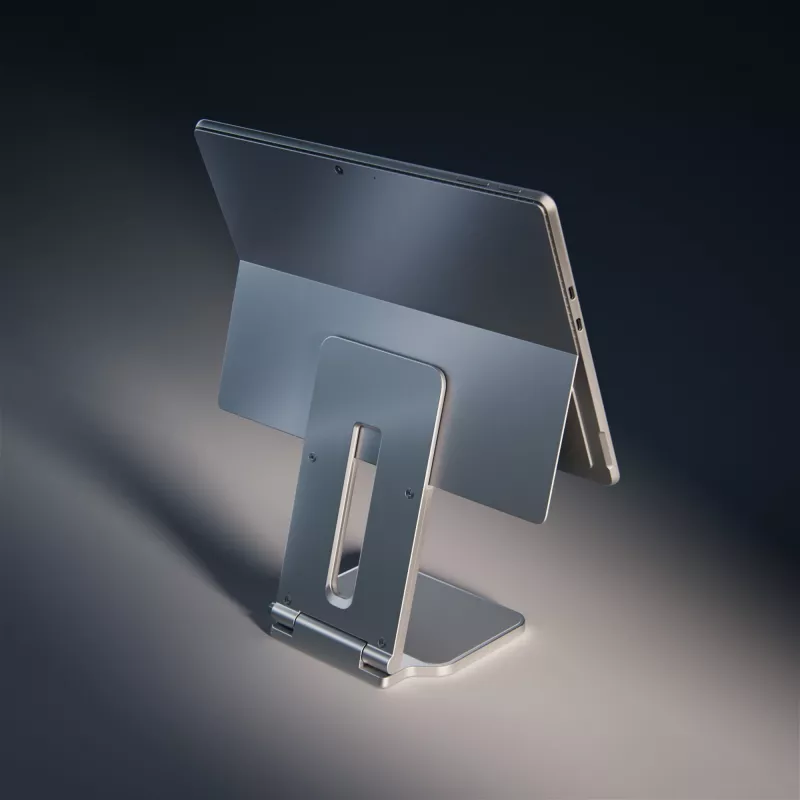 Soporte elevado Kensington para Surface, Platino, Aluminio, Goma, Poliuretano termoplástico (TPU), Zinc, 126,4 mm, 139,3 mm, 193 mm, 612 g