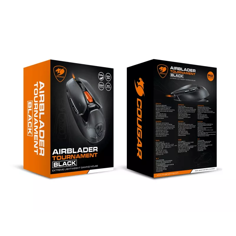 COUGAR Ratón Gaming AirBlader Tournament, con cable, Negro