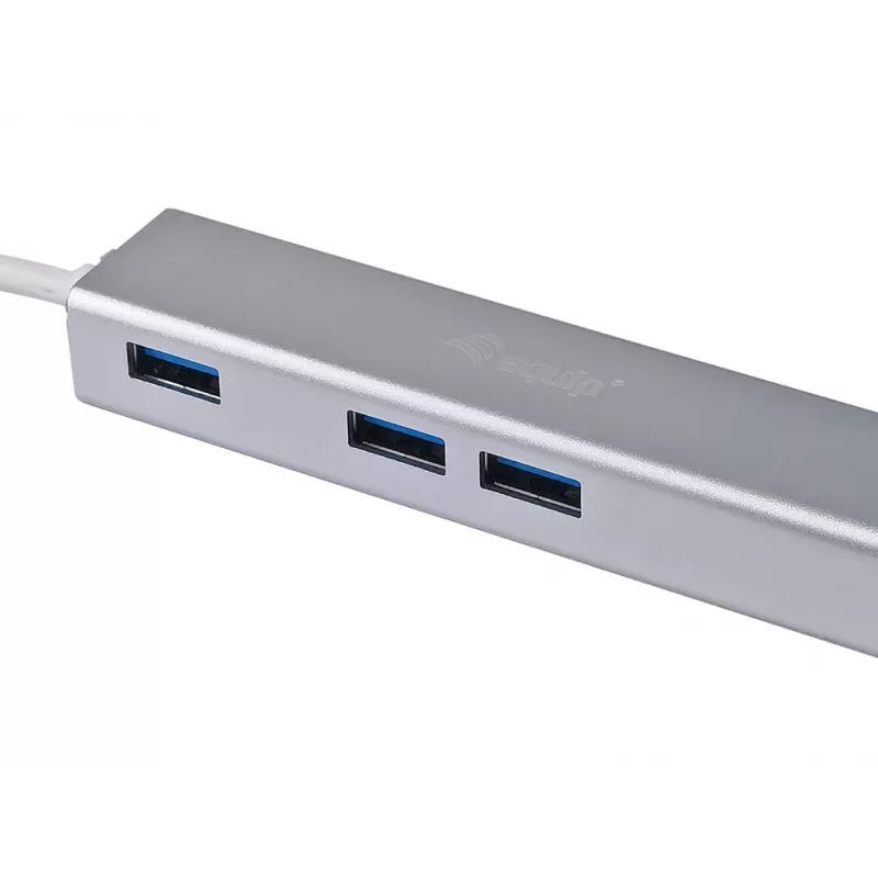 Equip 133481 hub USB-C de 3 puertos USB 3.0 con adaptador Gigabit, USB 3.2 Gen 1, USB Type-A