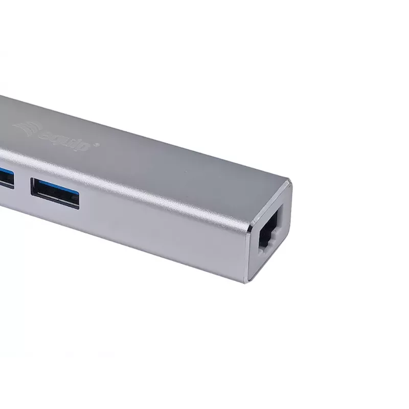 Equip 133481 hub USB-C de 3 puertos USB 3.0 con adaptador Gigabit, USB 3.2 Gen 1, USB Type-A