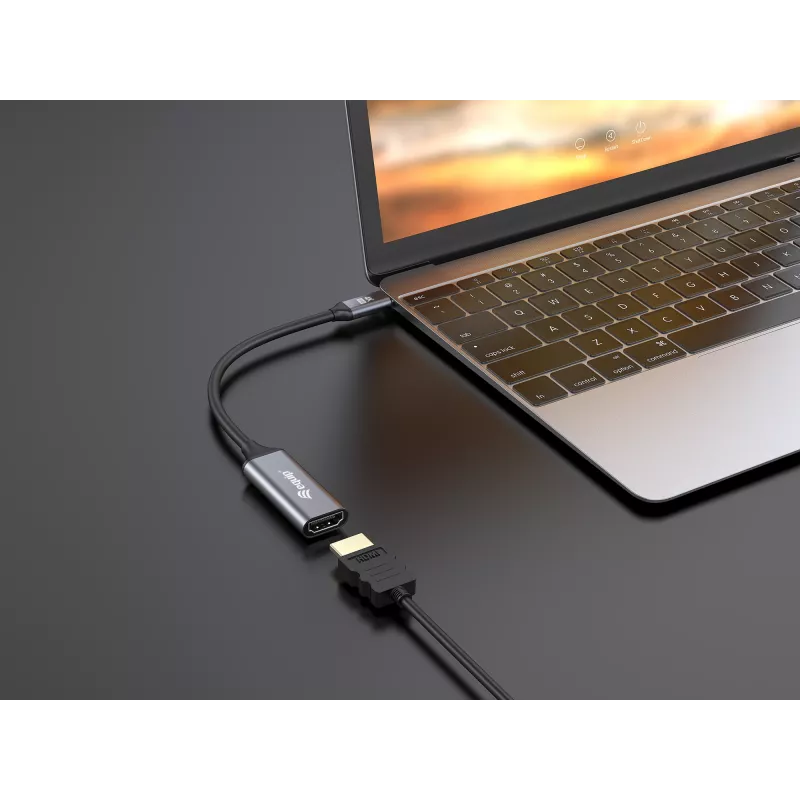 Adaptador Equip USB-C a HDMI 2.0, 4K/60Hz, 0,15 m, USB Type-C, HDMI, conector macho, conector hembra, recto