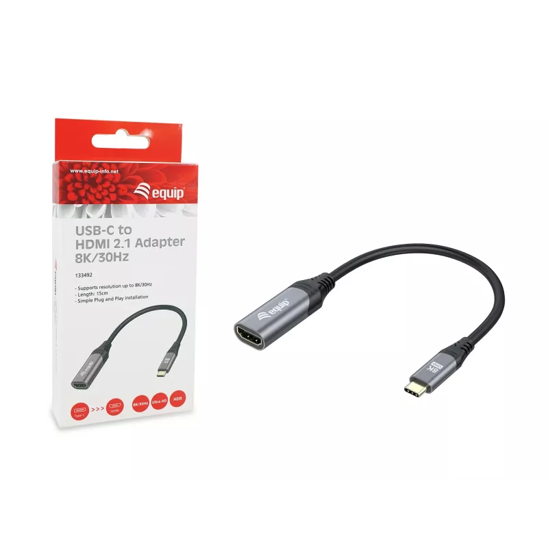 Adaptador Equip USB-C a HDMI 2.1 8K 30Hz 0,15 m