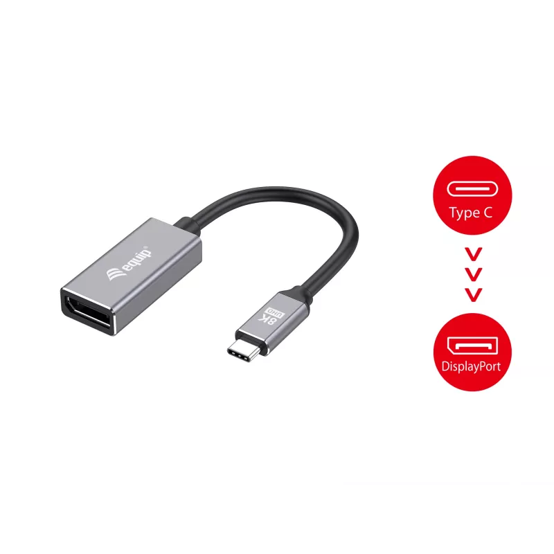 Adaptador Equip USB-C a DisplayPort 1.4 8K 30Hz 0,15 m