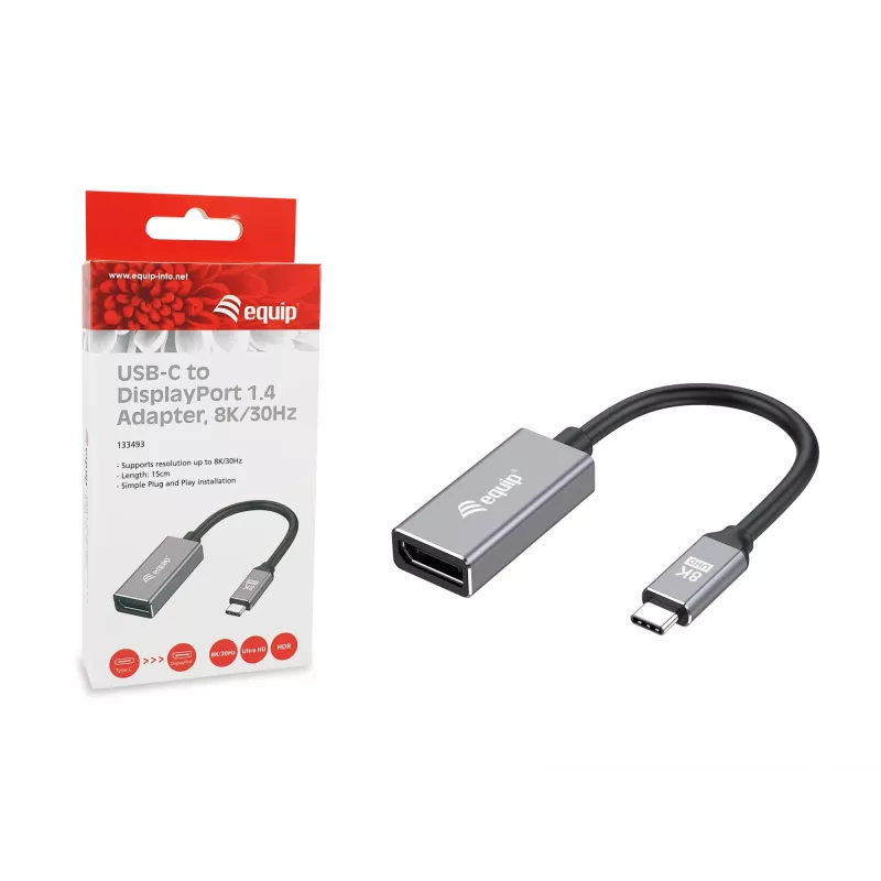Adaptador Equip USB-C a DisplayPort 1.4 8K 30Hz 0,15 m