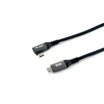 Cable Equip USB 2.0 C a C en ángulo de 90°, M/M, 1,0 m, 100 W con chipset Emark