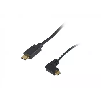 Cable en espiral Equip USB 2.0 C a C en ángulo de 90° M/M 1 m negro